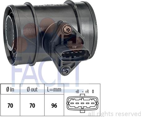 FACET 10.1290 - Въздухомер-измерител на масата на въздуха vvparts.bg