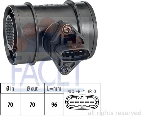 FACET 10.1289 - Въздухомер-измерител на масата на въздуха vvparts.bg