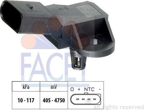 FACET 10.3090 - Датчик за налягането на въздуха, регулиране на височината vvparts.bg