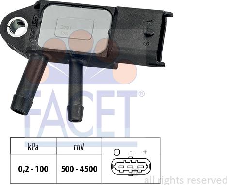 FACET 10.3291 - Датчик за налягането на въздуха, регулиране на височината vvparts.bg