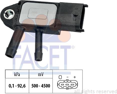 FACET 10.3292 - Сензор, налягане изпускателен колектор vvparts.bg