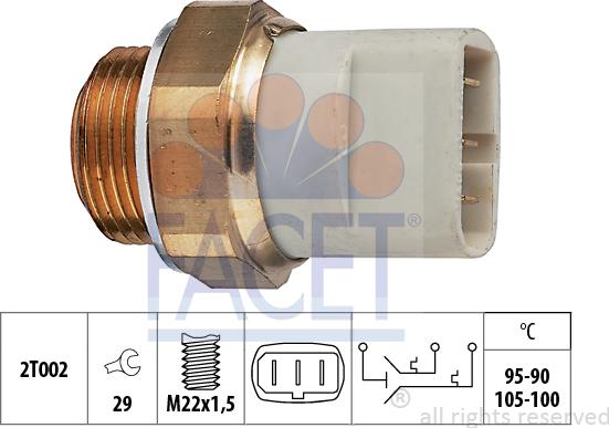 FACET 7.5697 - Термошалтер, вентилатор на радиатора vvparts.bg