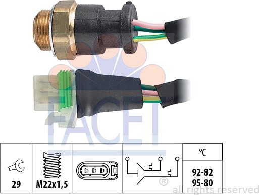 FACET 7.5618 - Термошалтер, вентилатор на радиатора vvparts.bg