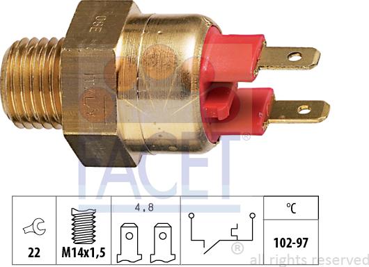 FACET 7.5063 - Термошалтер, вентилатор на радиатора vvparts.bg