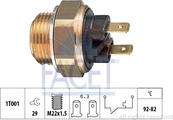 FACET 7.5016 - Термошалтер, вентилатор на радиатора vvparts.bg