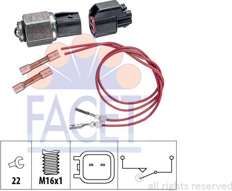 FACET 7.6276K - Включвател, светлини за движение на заден ход vvparts.bg