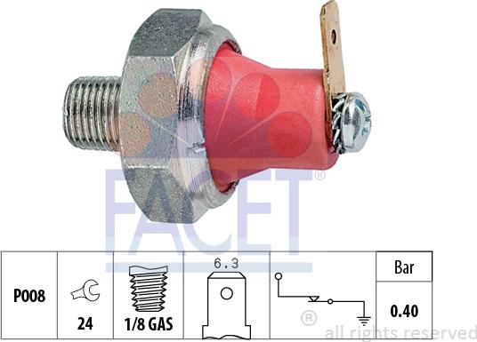 FACET 7.0094 - Датчик, налягане на маслото vvparts.bg