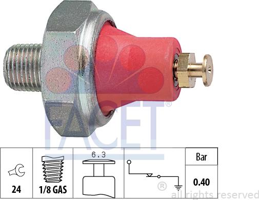 FACET 7.0016 - Датчик, налягане на маслото vvparts.bg