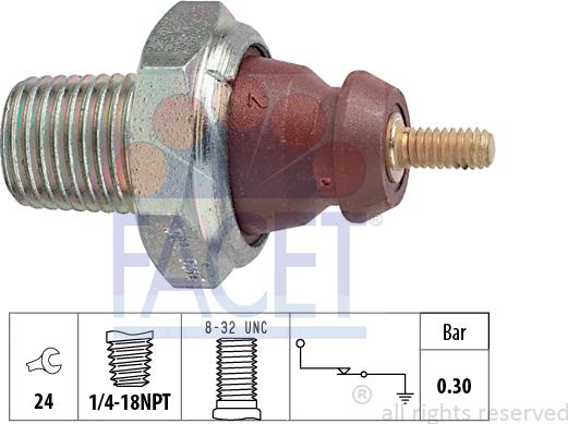 FACET 7.0011 - Датчик, налягане на маслото vvparts.bg