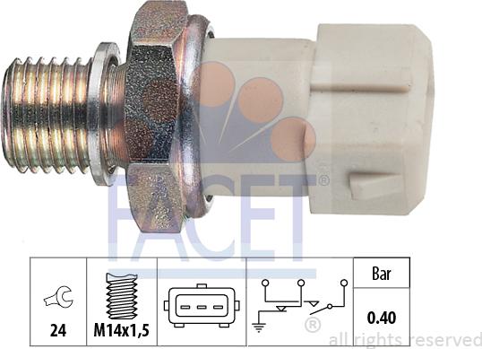 FACET 7.0070 - Датчик, налягане на маслото vvparts.bg