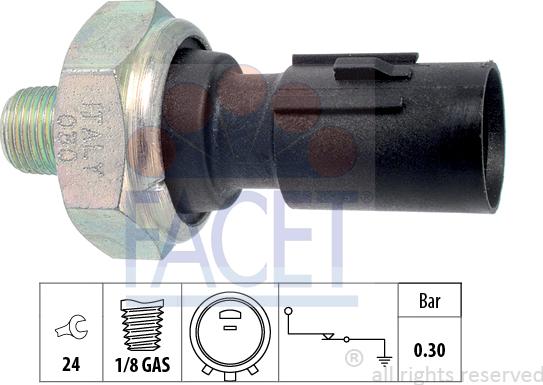 FACET 7.0195 - Датчик, налягане на маслото vvparts.bg