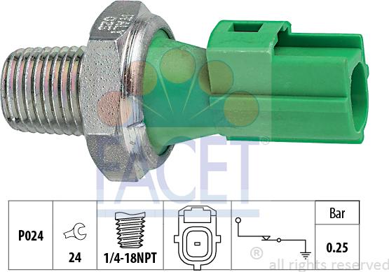 FACET 7.0146 - Датчик, налягане на маслото vvparts.bg