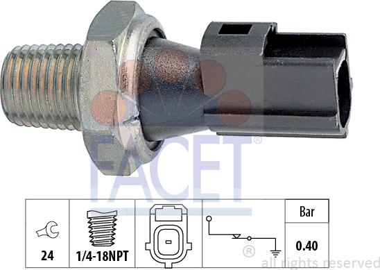 FACET 7.0156 - Датчик, налягане на маслото vvparts.bg