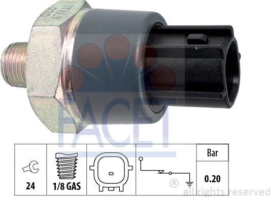 FACET 7.0166 - Датчик, налягане на маслото vvparts.bg