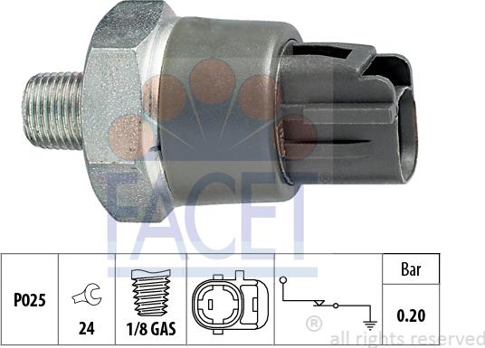 FACET 7.0114 - Датчик, налягане на маслото vvparts.bg