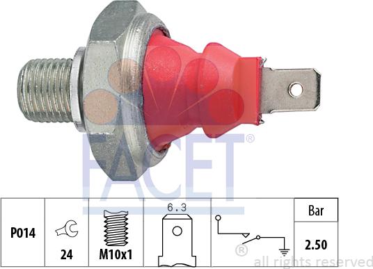 FACET 7.0111 - Датчик, налягане на маслото vvparts.bg