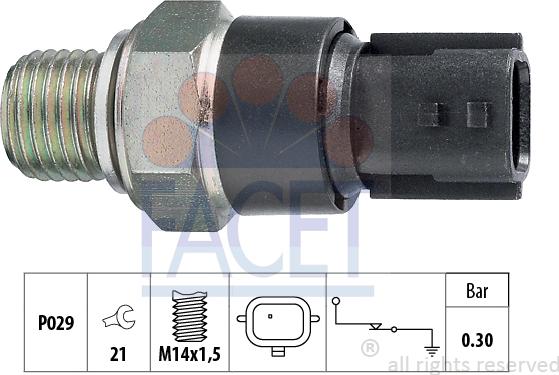 FACET 7.0181 - Датчик, налягане на маслото vvparts.bg