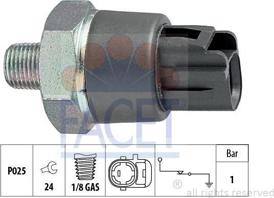 FACET 7.0188 - Датчик, налягане на маслото vvparts.bg