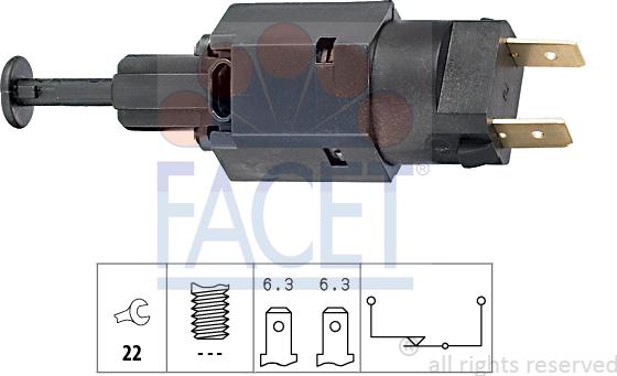 FACET 7.1050 - Ключ за спирачните светлини vvparts.bg