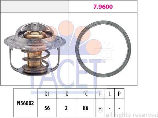 FACET 7.8949 - Термостат, охладителна течност vvparts.bg