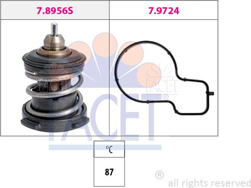 FACET 7.8956 - Термостат, охладителна течност vvparts.bg