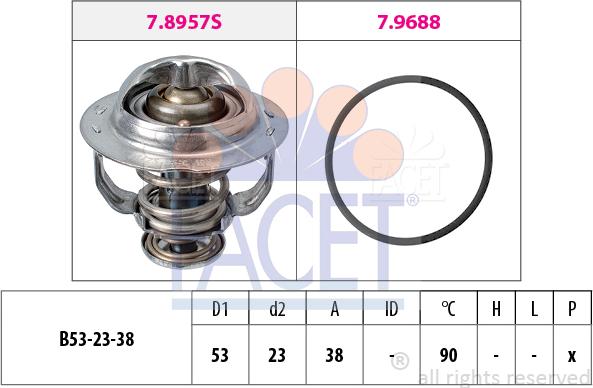 FACET 7.8957 - Термостат, охладителна течност vvparts.bg