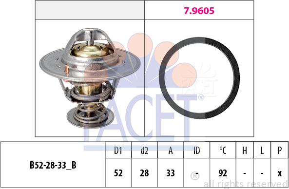 FACET 7.8928 - Термостат, охладителна течност vvparts.bg