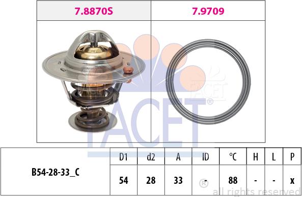 FACET 7.8971 - Термостат, охладителна течност vvparts.bg