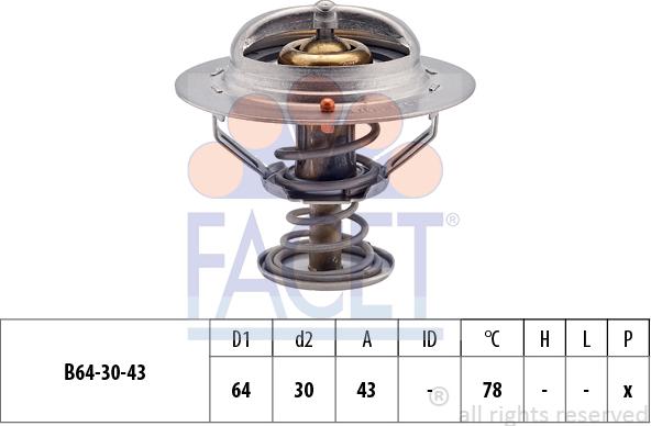 FACET 7.8491S - Термостат, охладителна течност vvparts.bg