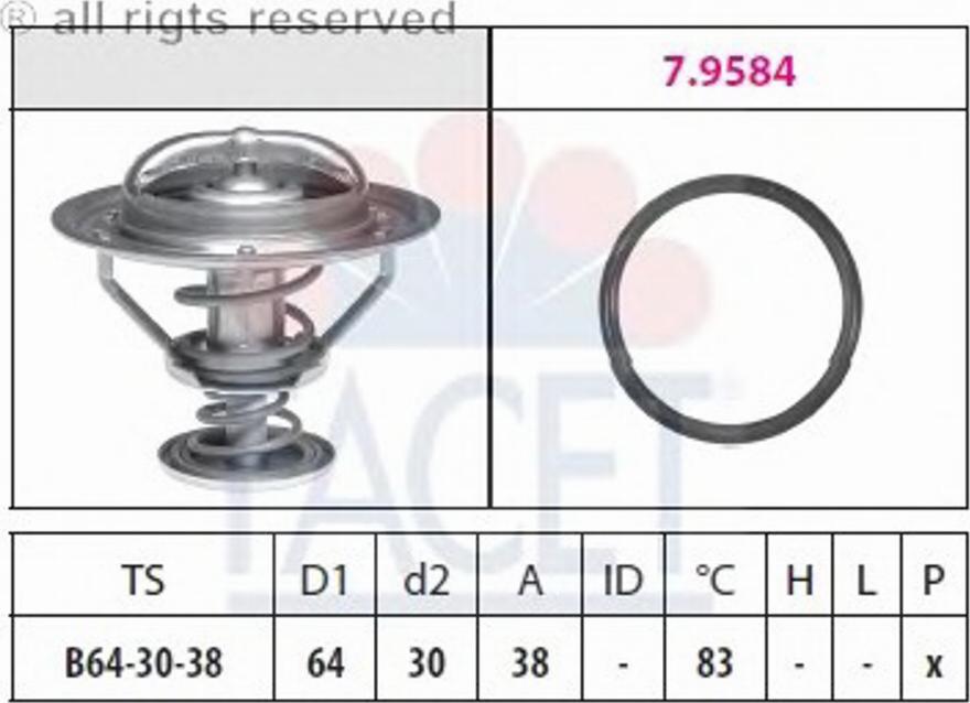 FACET 7.8446 - Термостат, охладителна течност vvparts.bg