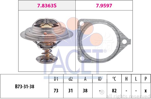 FACET 7.8441 - Термостат, охладителна течност vvparts.bg