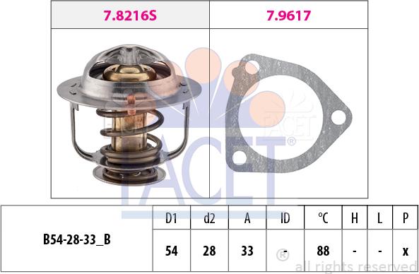 FACET 7.8453 - Термостат, охладителна течност vvparts.bg