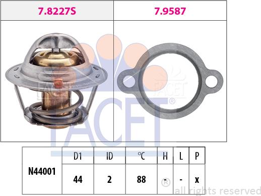 FACET 7.8409 - Термостат, охладителна течност vvparts.bg