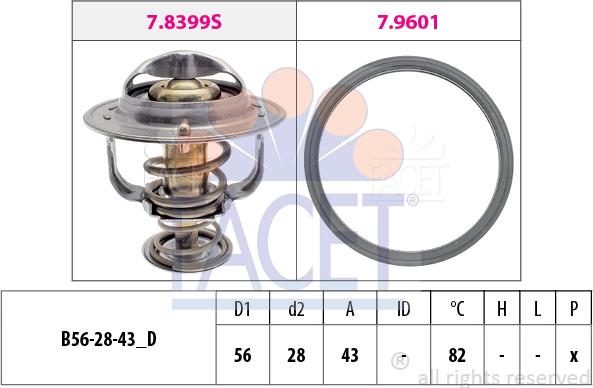 FACET 7.8404 - Термостат, охладителна течност vvparts.bg