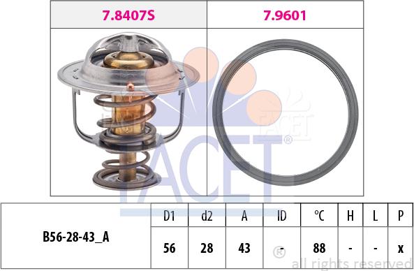 FACET 7.8408 - Термостат, охладителна течност vvparts.bg