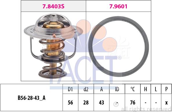 FACET 7.8403 - Термостат, охладителна течност vvparts.bg