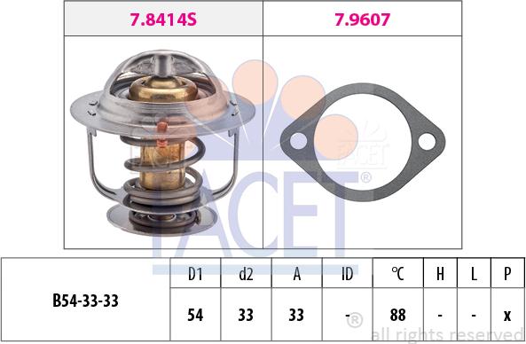 FACET 7.8414 - Термостат, охладителна течност vvparts.bg