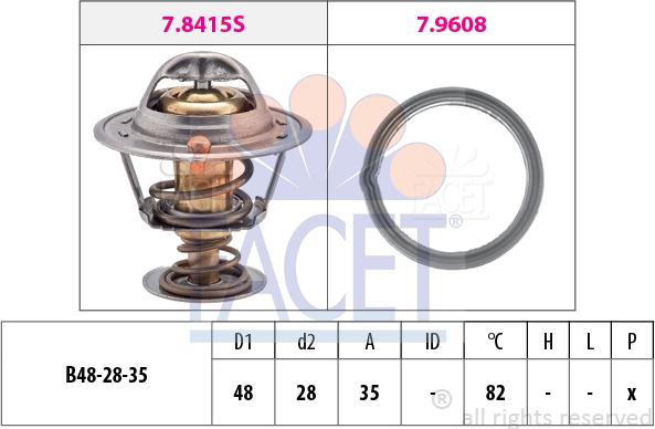 FACET 7.8415 - Термостат, охладителна течност vvparts.bg