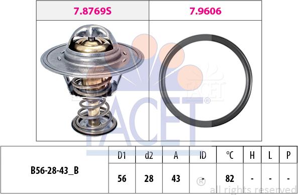 FACET 7.8413 - Термостат, охладителна течност vvparts.bg