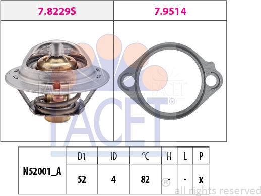 FACET 7.8437 - Термостат, охладителна течност vvparts.bg