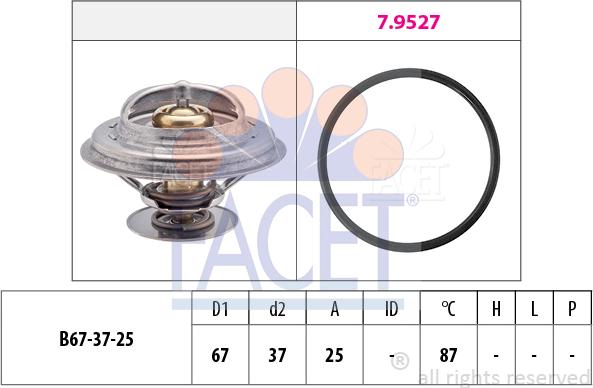 FACET 7.8552 - Термостат, охладителна течност vvparts.bg