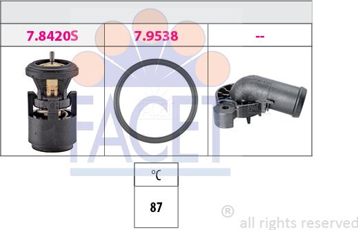 FACET 7.8561K - Термостат, охладителна течност vvparts.bg