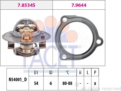 FACET 7.8587 - Термостат, охладителна течност vvparts.bg