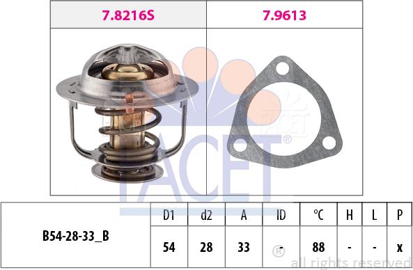 FACET 7.8535 - Термостат, охладителна течност vvparts.bg