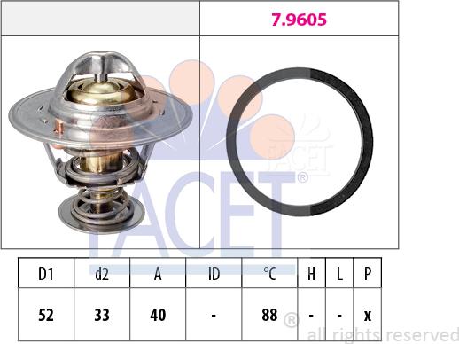 FACET 7.8537 - Термостат, охладителна течност vvparts.bg