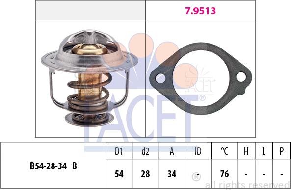 FACET 7.8521 - Термостат, охладителна течност vvparts.bg