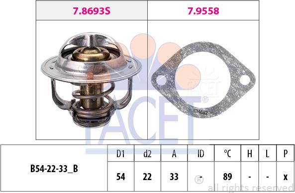 FACET 7.8693 - Термостат, охладителна течност vvparts.bg