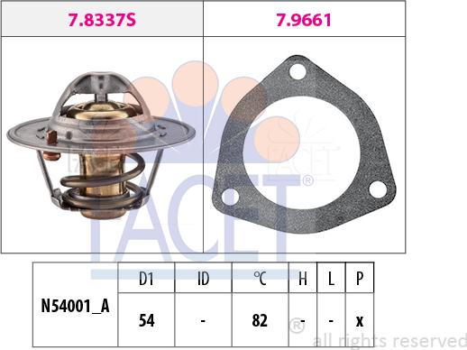 FACET 7.8644 - Термостат, охладителна течност vvparts.bg