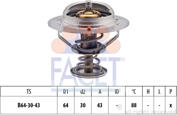 FACET 7.8651S - Термостат, охладителна течност vvparts.bg