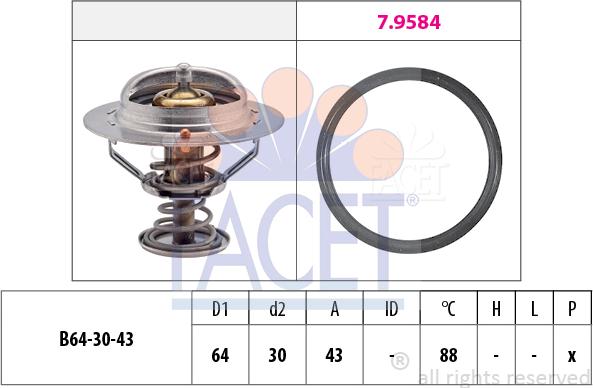 FACET 7.8651 - Термостат, охладителна течност vvparts.bg